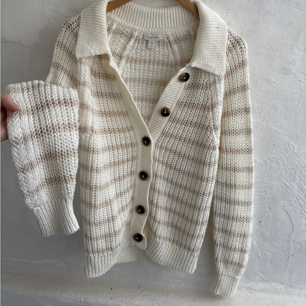 Garnet Hill Maren Linen & Organic-Cotton
Cardigan - Picture 4 of 11